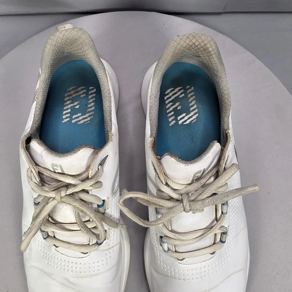 FootJoy FJ Mens Fuel Spikeless Golf Shoes White Sneakers Size 11.5